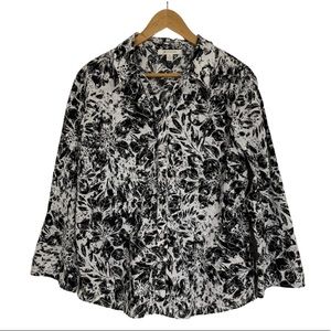 JM Collection Blouse, Black & White